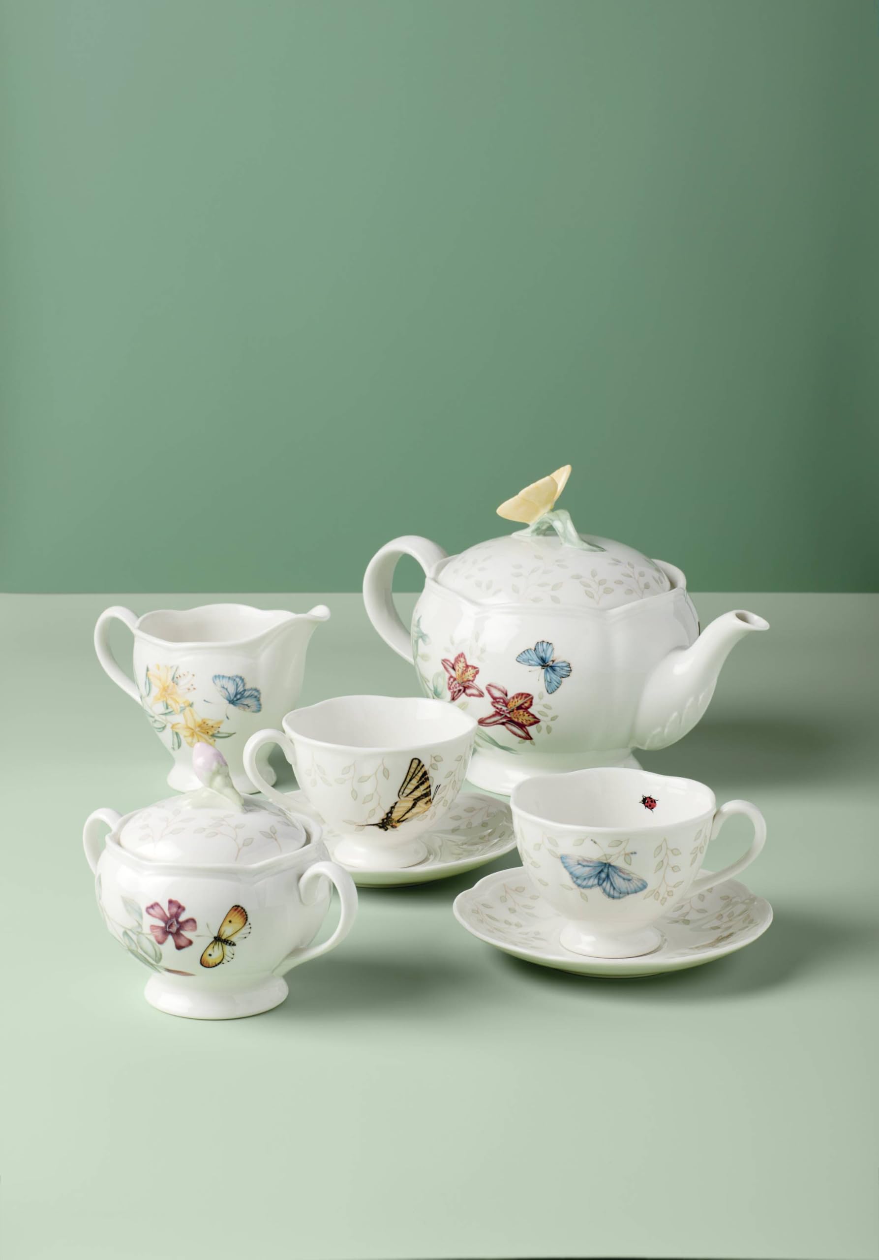 Lenox Butterfly Meadow creamer, 7 oz, perfect for smooth pouring at tea time
