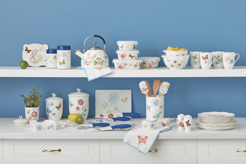 Lenox Butterfly Meadow cutting board hand wash setup suggests easy care