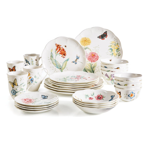 Lenox Butterfly Meadow dinner plate showcases vibrant garden motifs for everyday elegance.