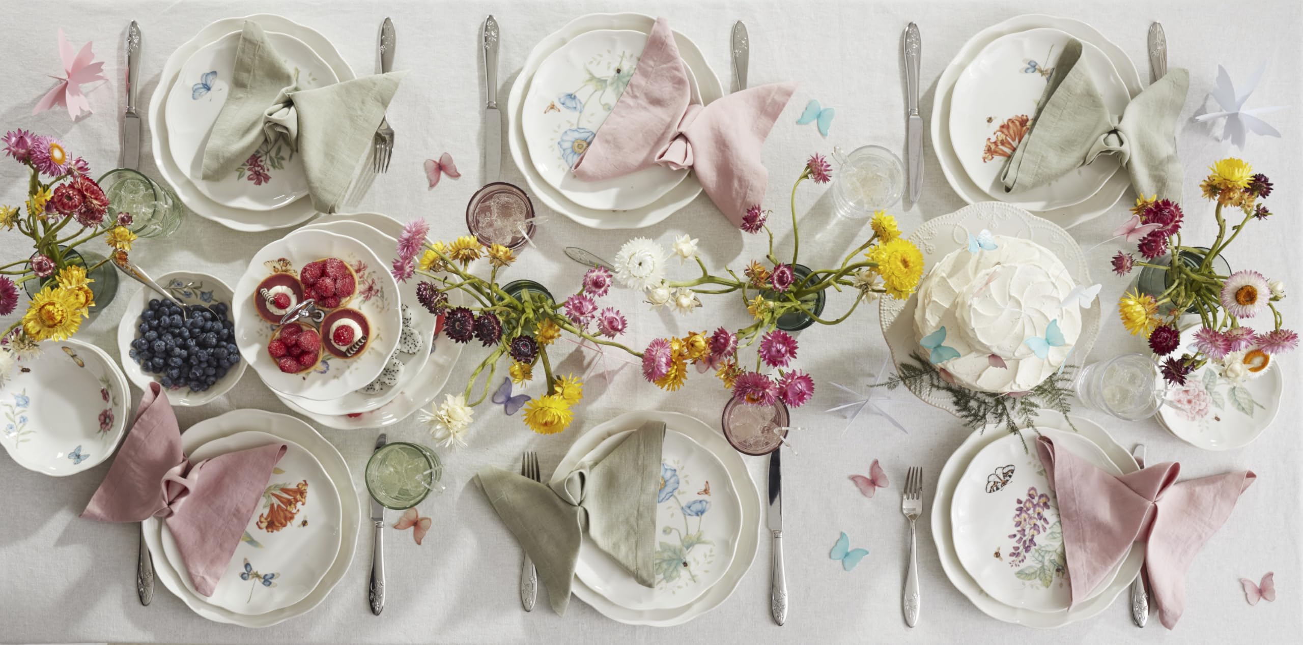 Lenox Butterfly Meadow fruit bowl highlights fresh colors at table.