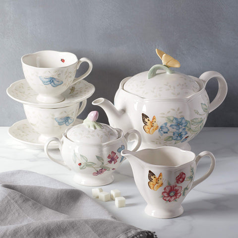 Lenox Butterfly Meadow teacup, 2-7/8 in, comfortable grip for sipping