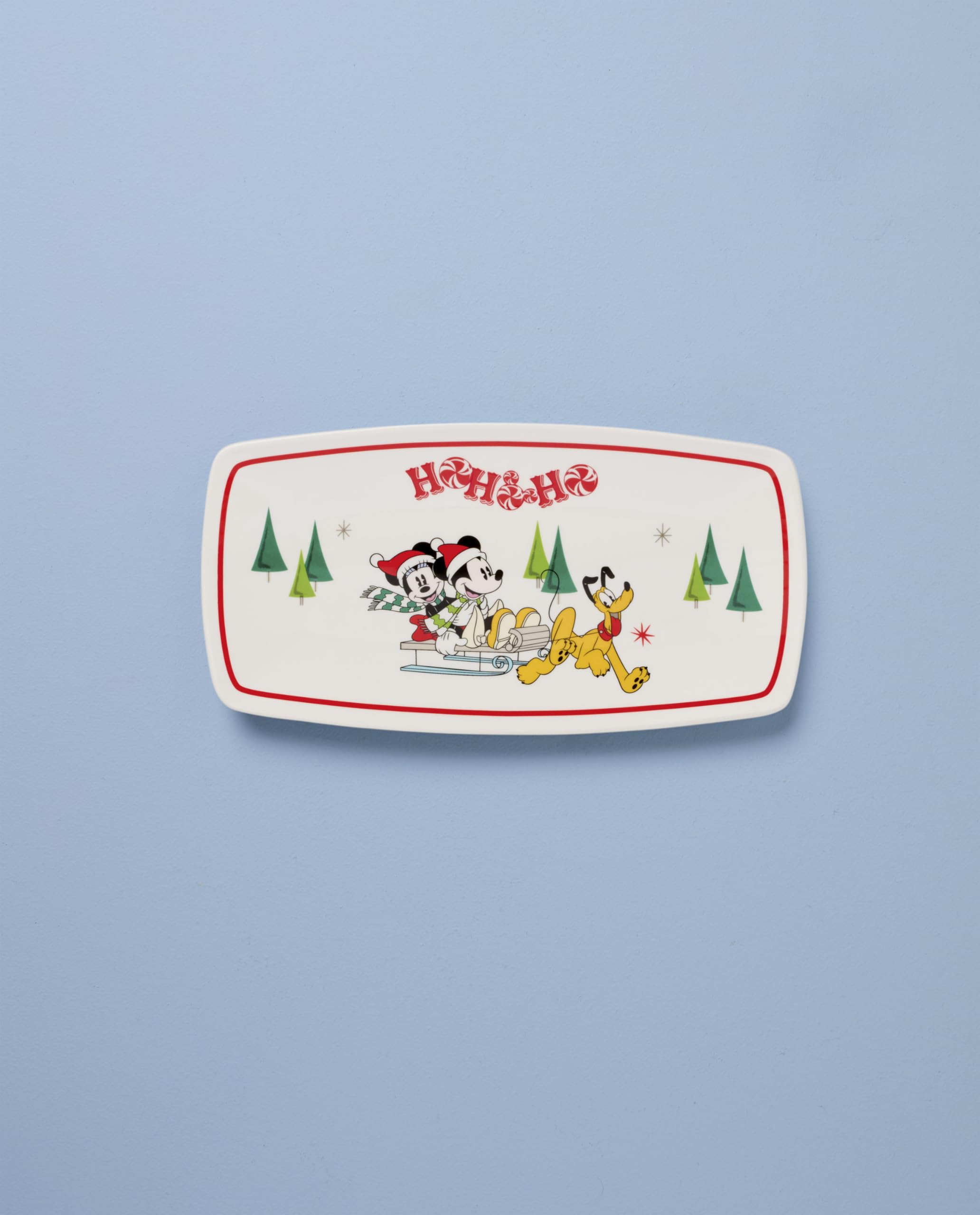 Lenox Disney holiday serveware hors d'oeuvres tray with Mickey and Minnie for entertaining