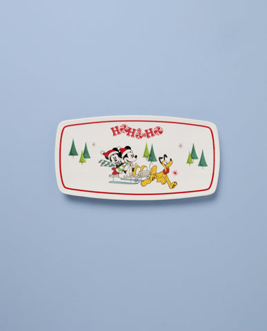 Lenox Disney holiday serveware hors d'oeuvres tray with Mickey and Minnie for entertaining