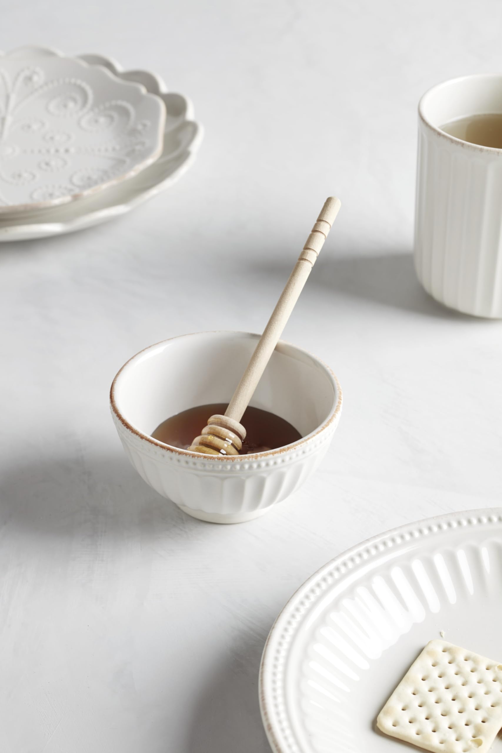 Lenox French Perle Groove mini bowls are microwave safe for quick reheats.