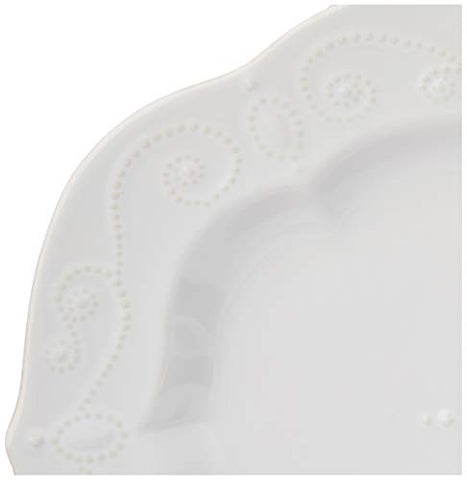 Lenox French Perle white platter displayed on a holiday table setting.
