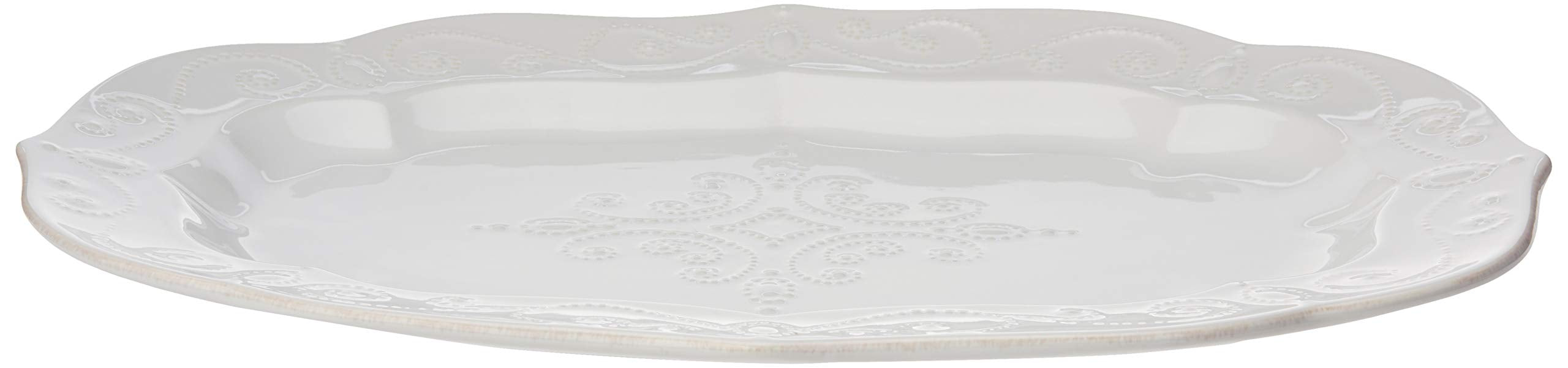 Close-up of the textured bead pattern on the Lenox French Perle rim.