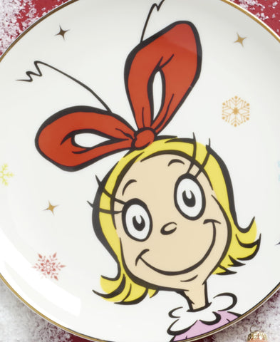 Lenox Grinchmas holiday table plate with cheerful character artwork