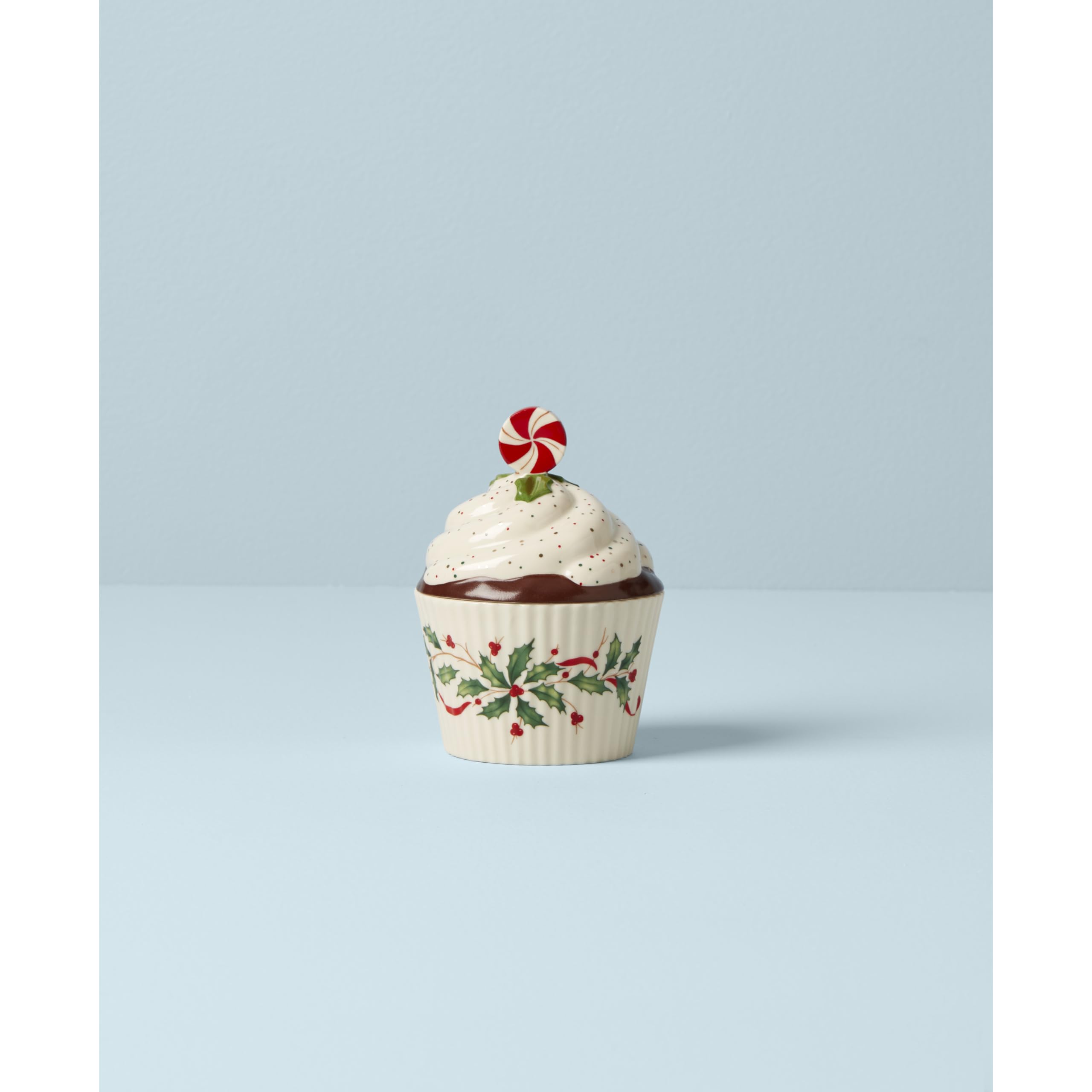 Lenox Holiday Bakeshop Cupcake Dish porcelain construction conveys quality.