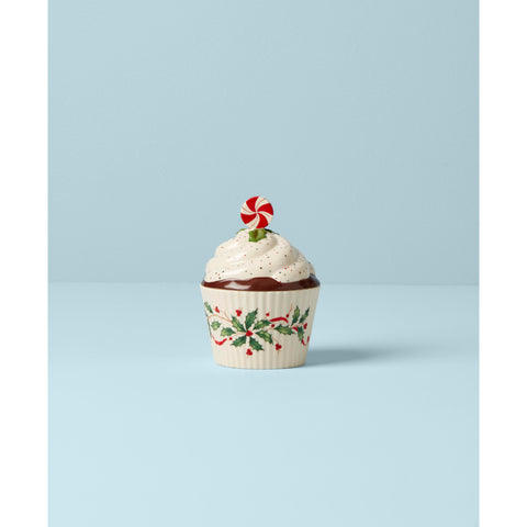 Lenox Holiday Bakeshop Cupcake Dish porcelain construction conveys quality.