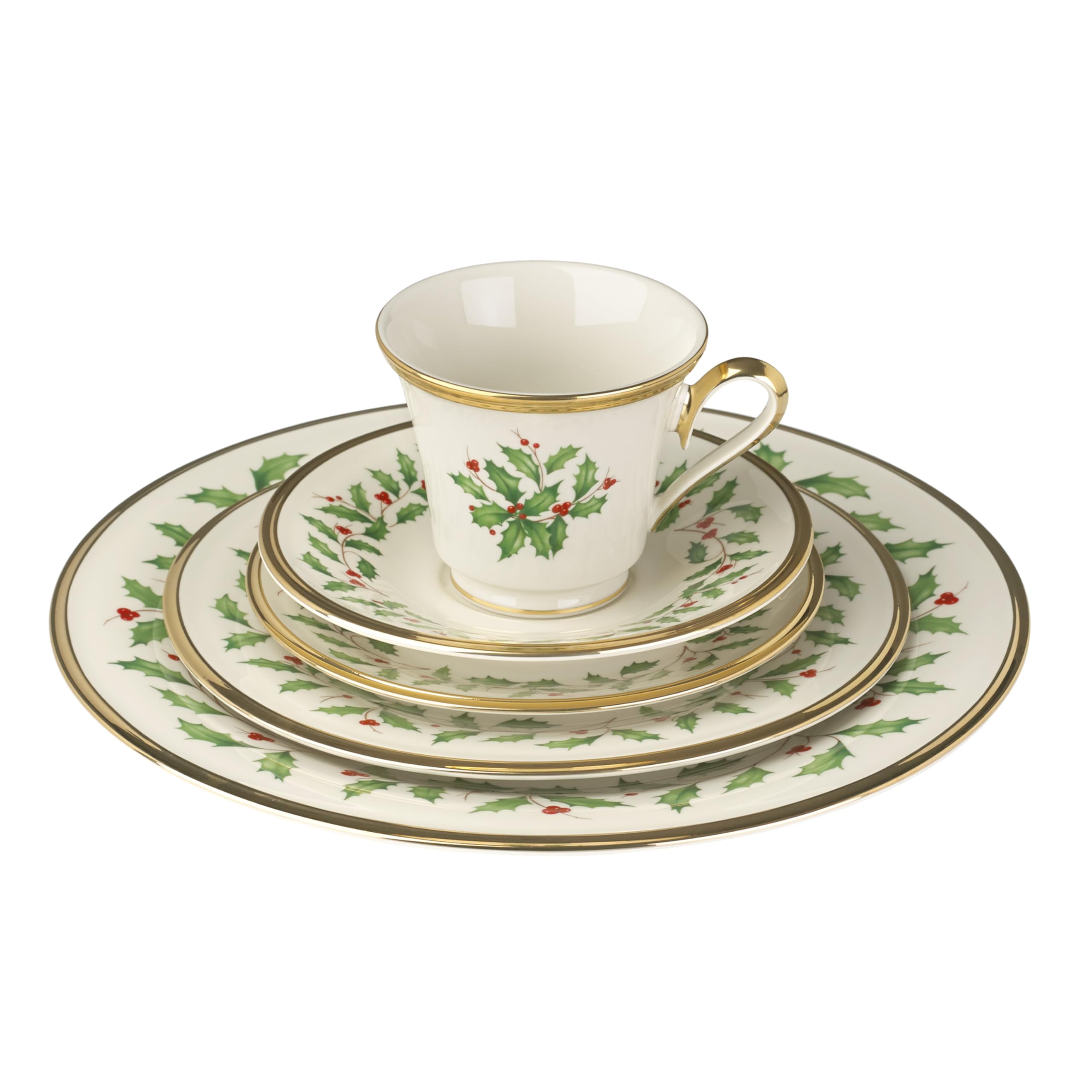 Lenox Holiday bread and butter plate with subtle gold accents for seasonal meals.