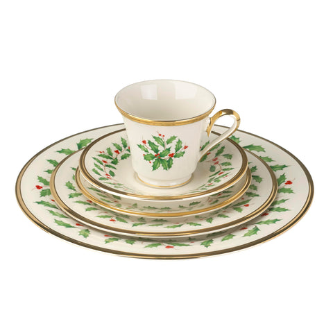 Lenox Holiday bread and butter plate with subtle gold accents for seasonal meals.