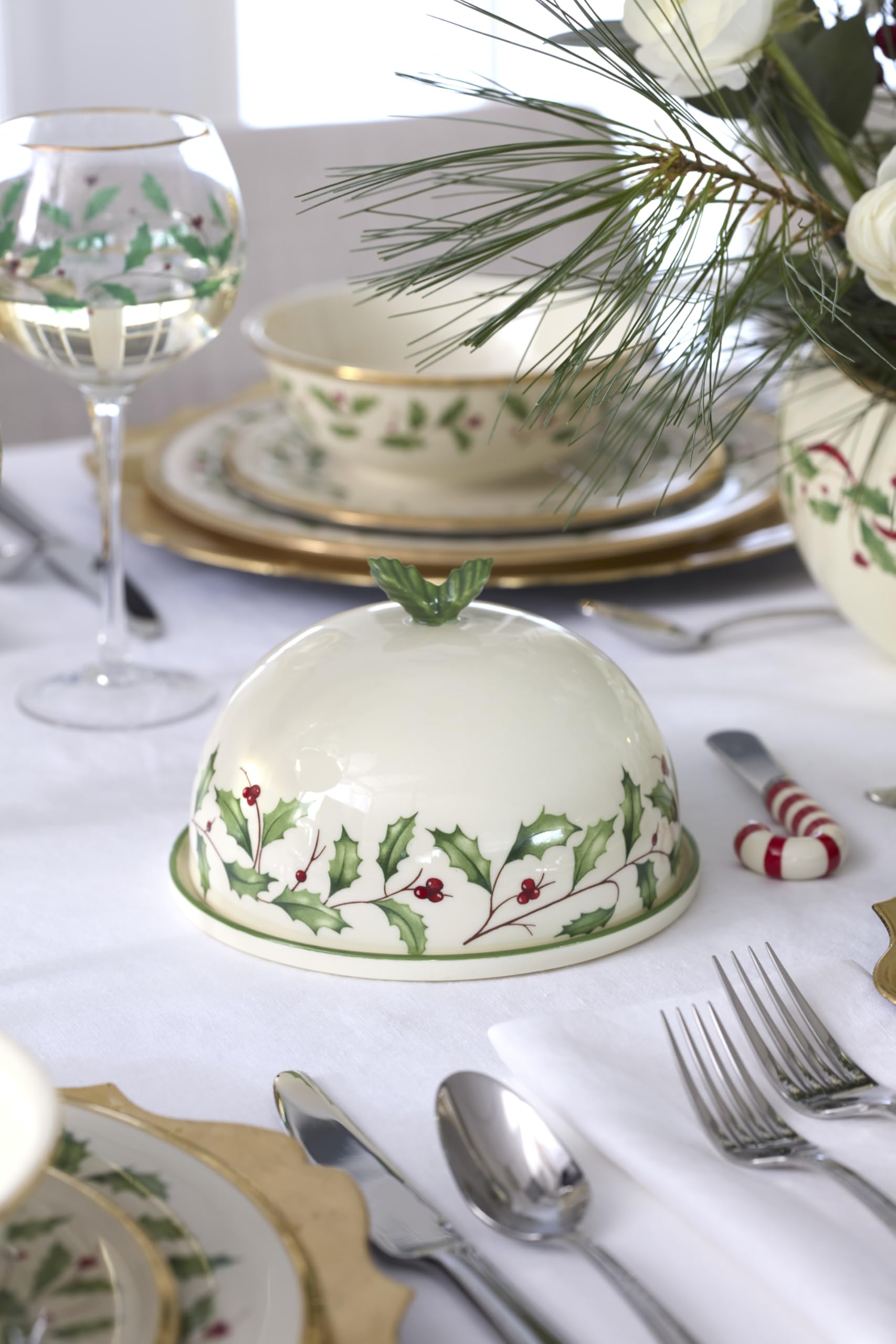 Lenox Holiday collection glaze detail highlights timeless elegance.
