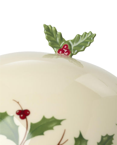 Lenox small covered dish with lid and tray ready for serving.