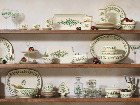 Lenox Holiday dinnerware shown as dishwasher-safe for easy cleanup