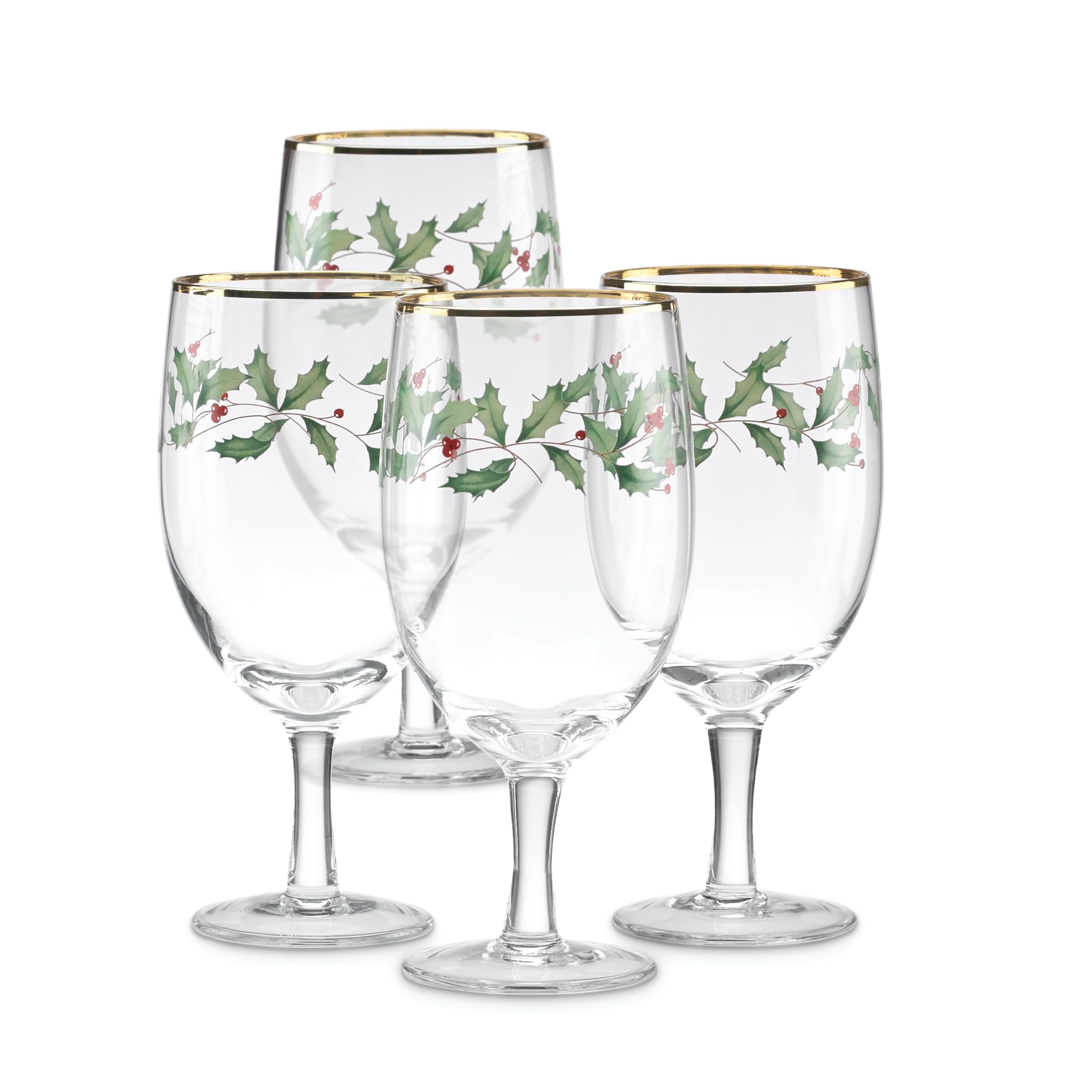Lenox Holiday 4-piece glass set ready to elevate gatherings and toasts.