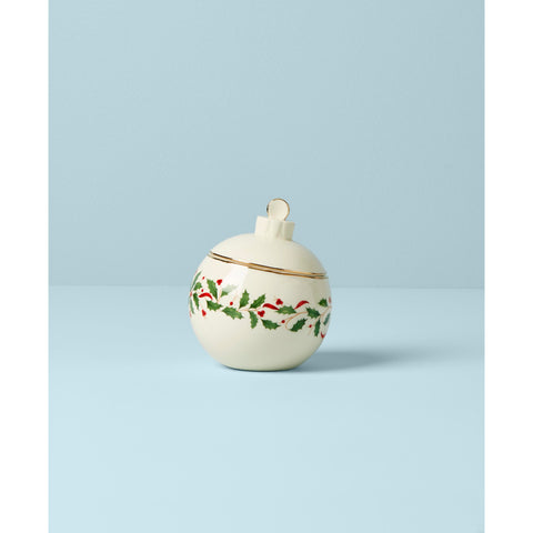 Lenox Candy Jar with 24K gold trim for festive elegance.