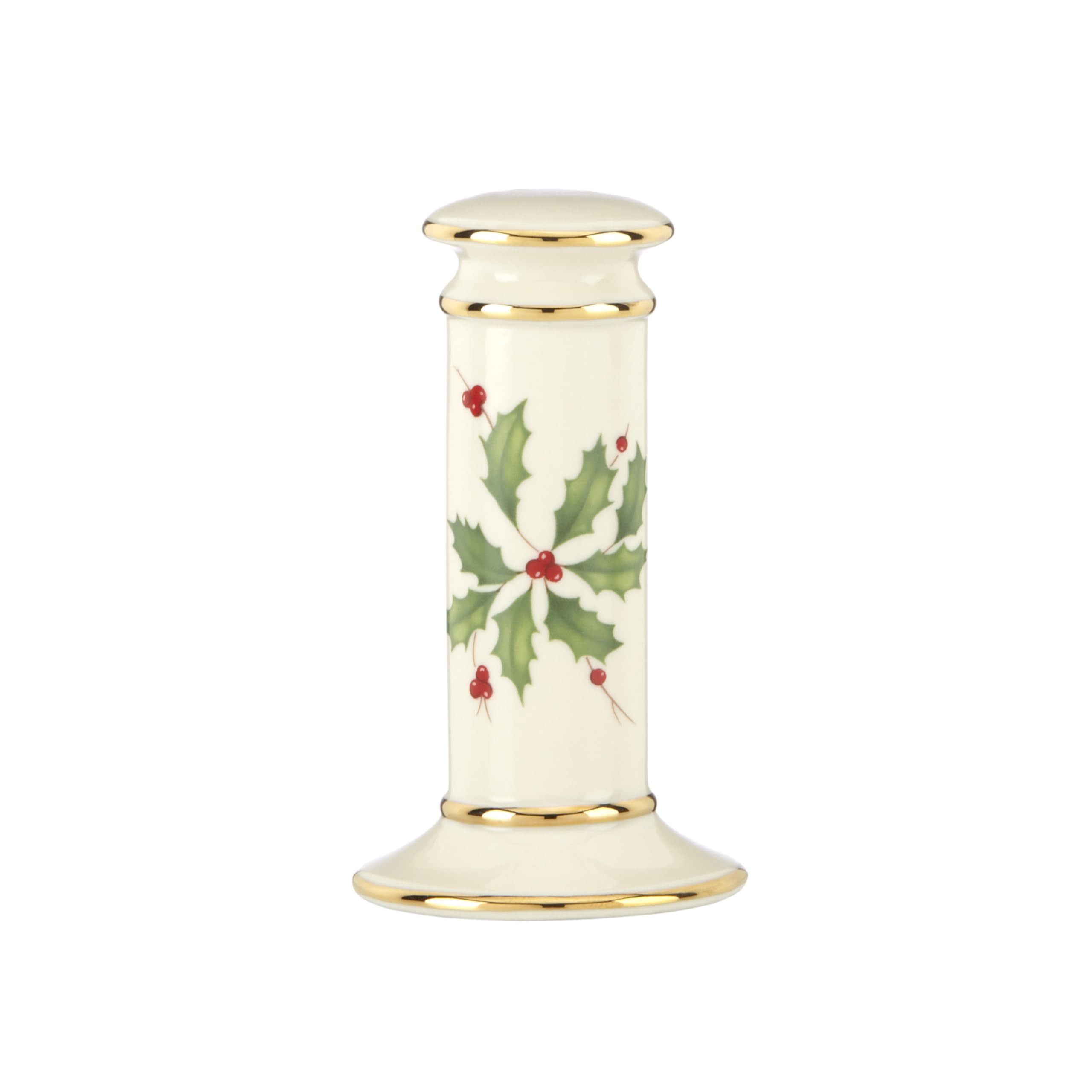 Lenox Holiday Salt and Pepper Set with 24K gold accents adds festive elegance to meals.