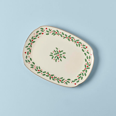 Lenox platter with 24-karat gold accents adds elegant holiday presentation