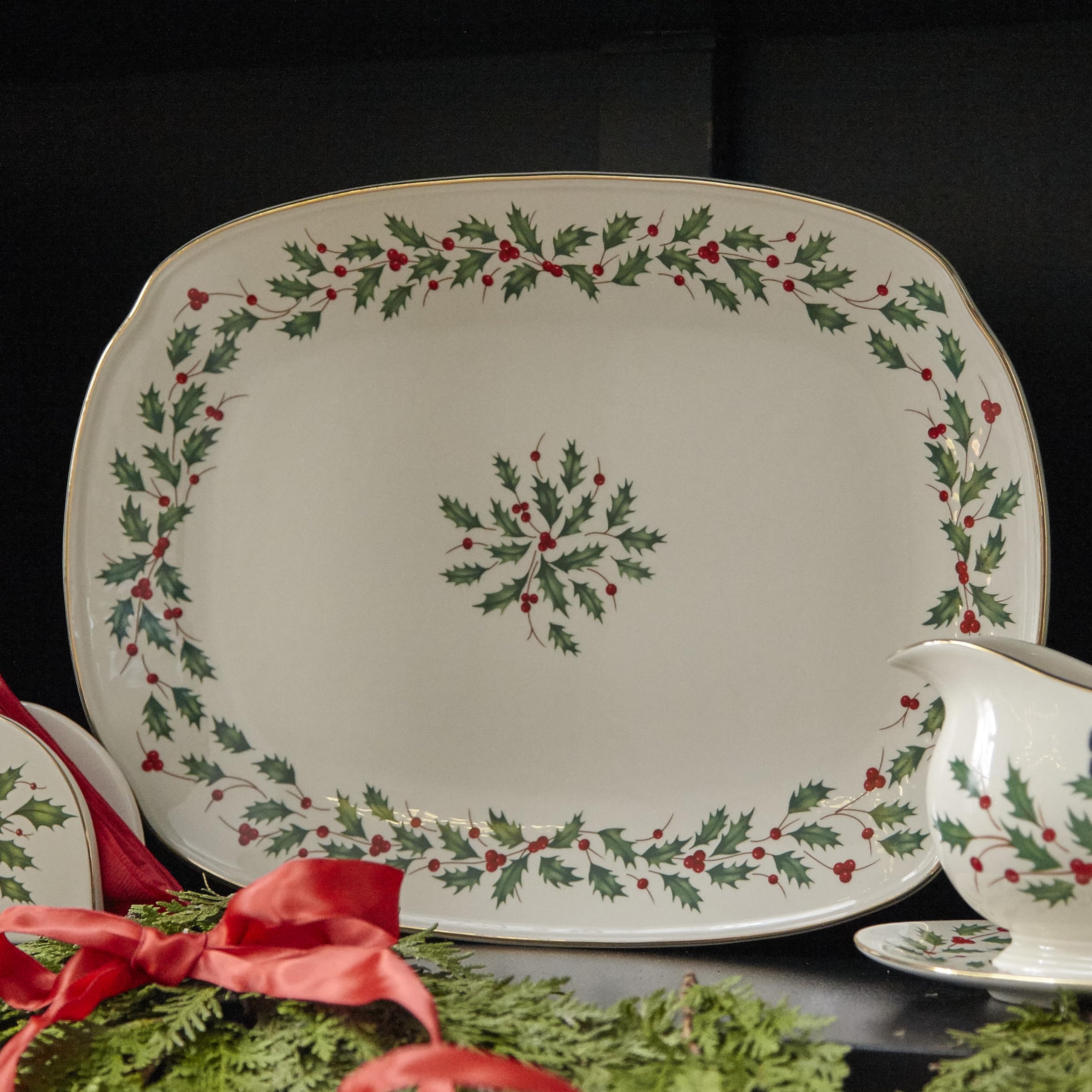 Lenox porcelain serving platter is dishwasher-safe for easy cleanup