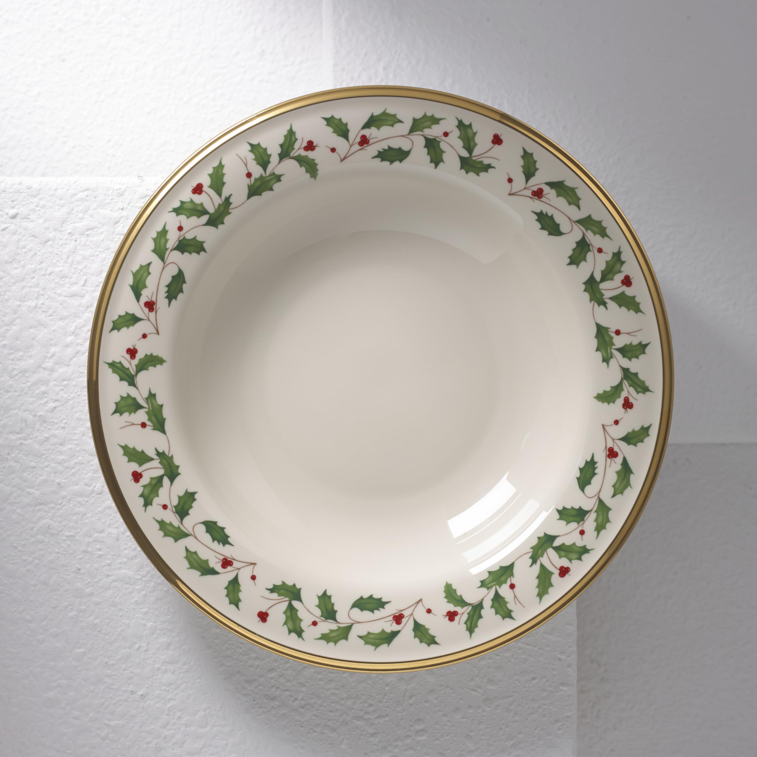 Lenox Holiday soup bowl in ivory bone china delivers durable, premium table presence.