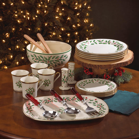 Lenox Holiday stackable porcelain plates and mugs for storage