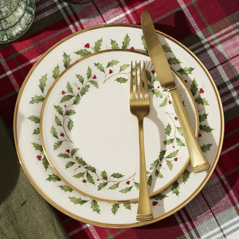 Lenox Holiday table setting elegantly arranged for a holiday meal