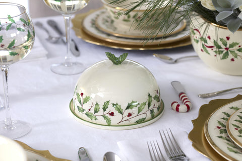 Imported Lenox holiday dish signals quality for entertaining.