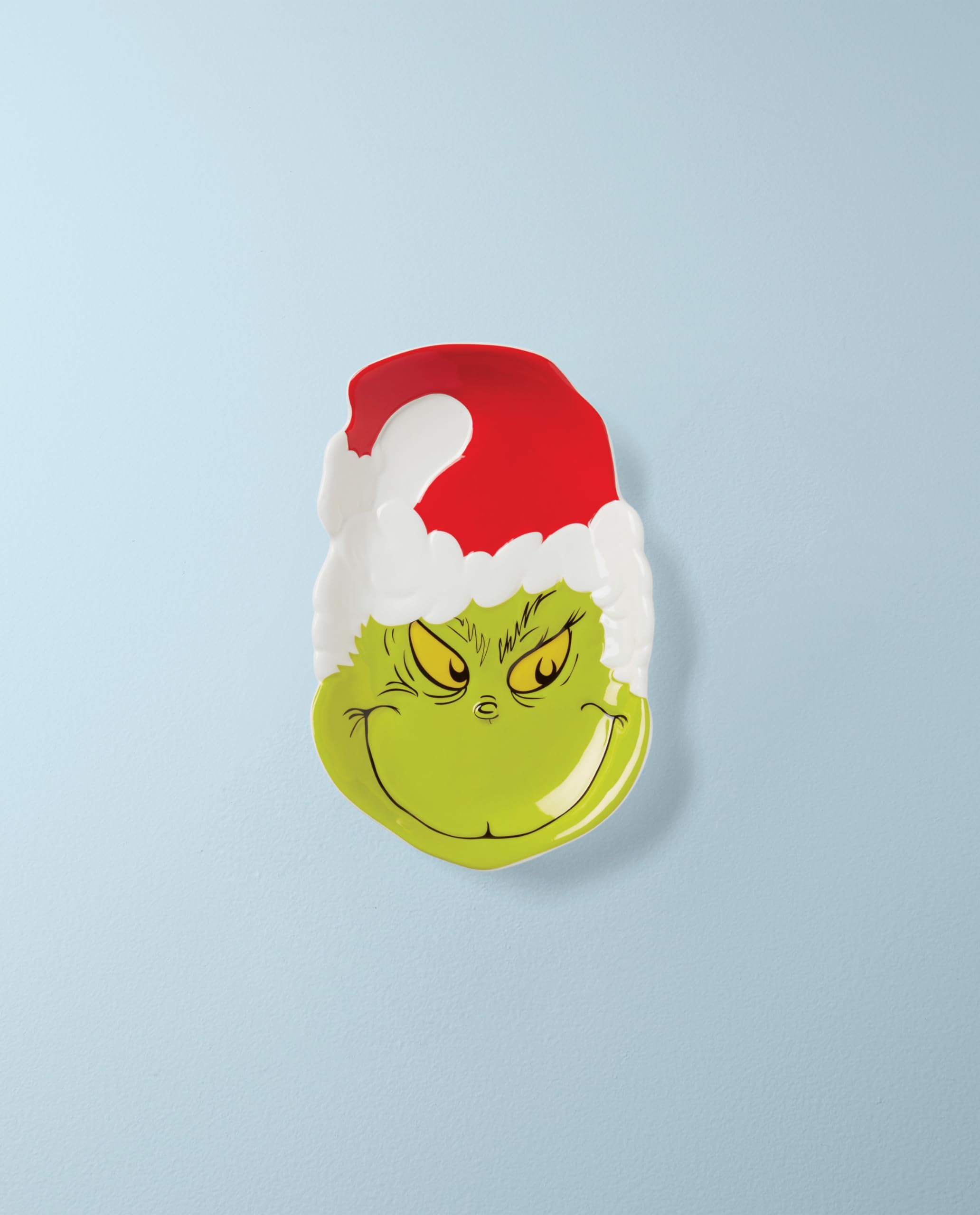 Lenox Grinchmas candy dish on a holiday table setting for entertaining