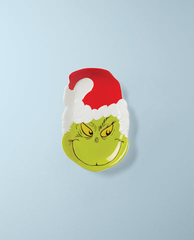 Lenox Grinchmas candy dish on a holiday table setting for entertaining