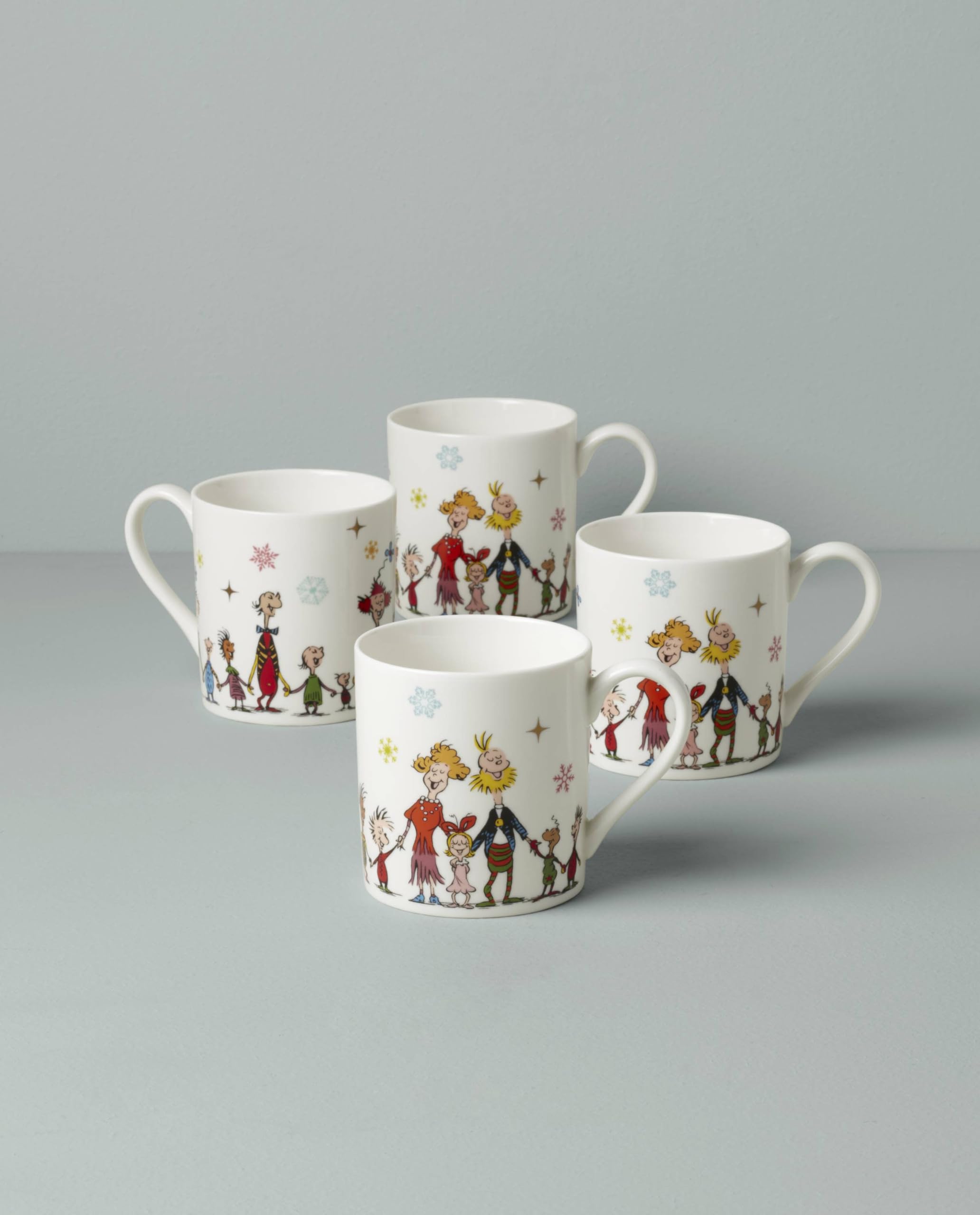 Lenox Merry Grinchmas mugs close-up design detail adds holiday charm
