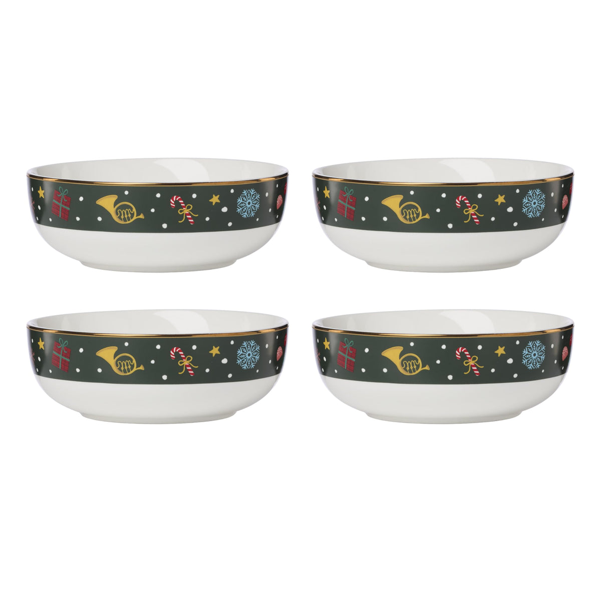 Lenox Nutcracker Ballet bowls with festive motif on porcelain for holiday dining