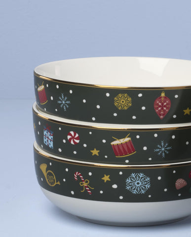 Lenox Nutcracker Ballet set shown with four-place settings for holiday meals