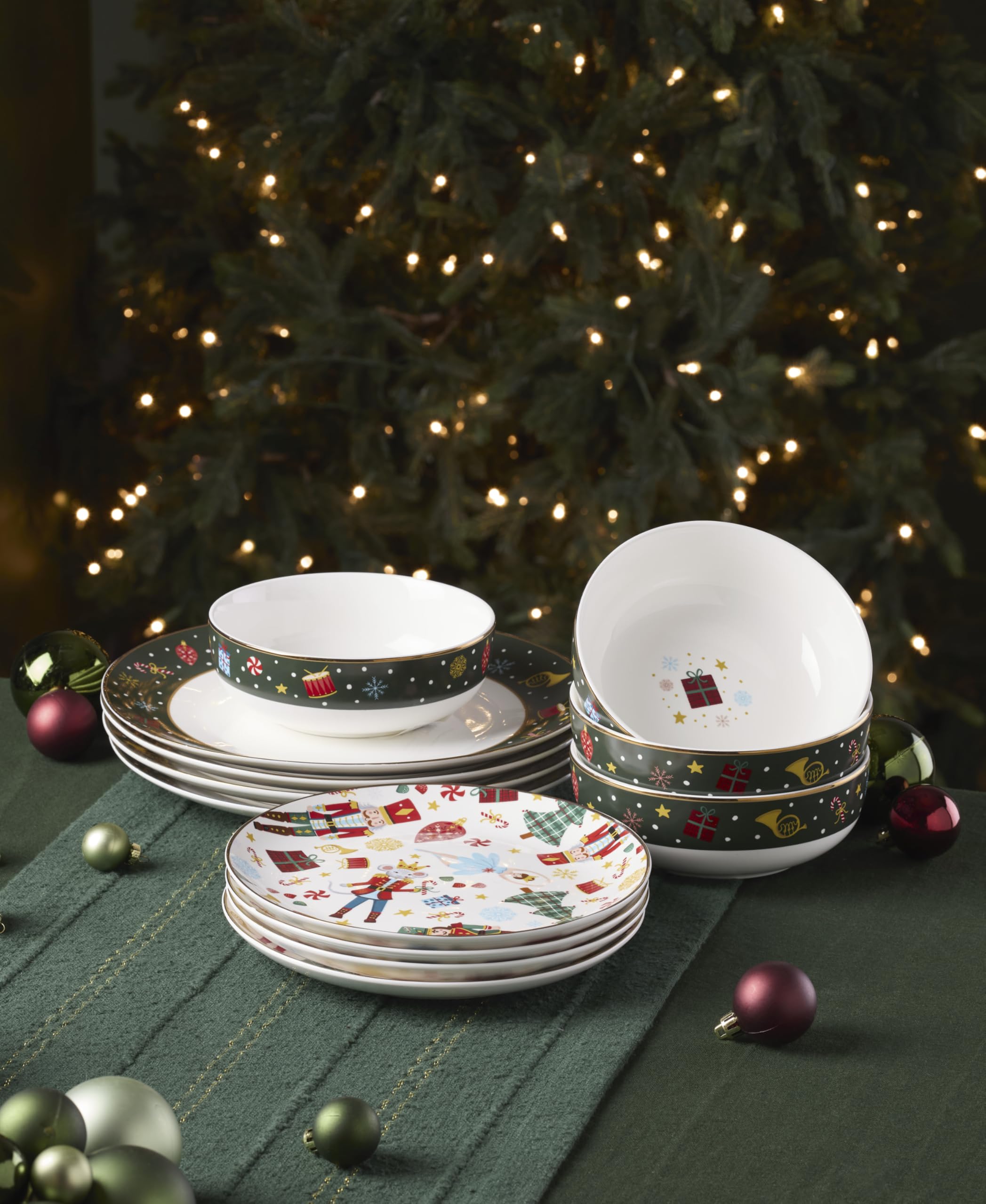 Lenox Nutcracker Ballet bowls detail offering 20 oz capacity for generous servings