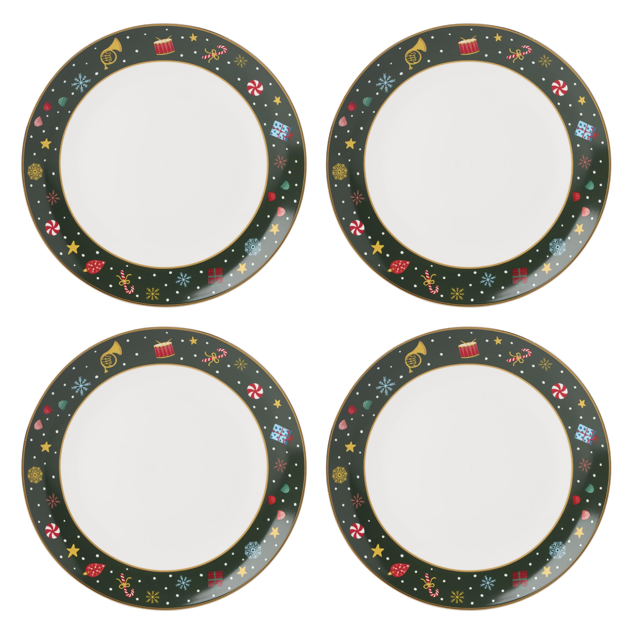 Lenox Nutcracker Ballet dinner plate with peppermint accents for festive holiday dining