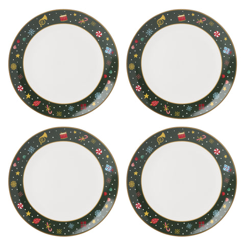 Lenox Nutcracker Ballet dinner plate with peppermint accents for festive holiday dining