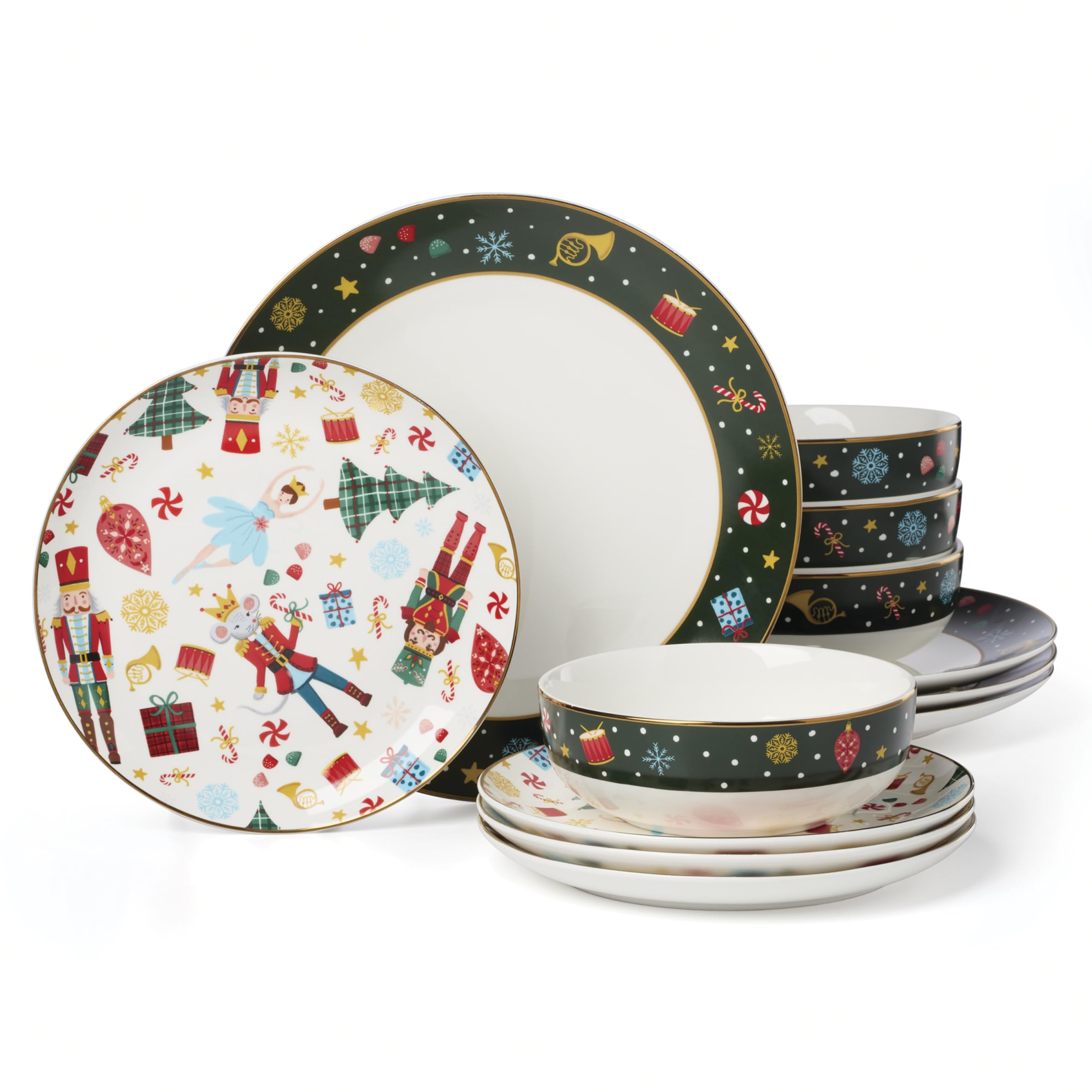 Lenox Nutcracker Ballet dinnerware overview showcases festive porcelain design for holiday tables