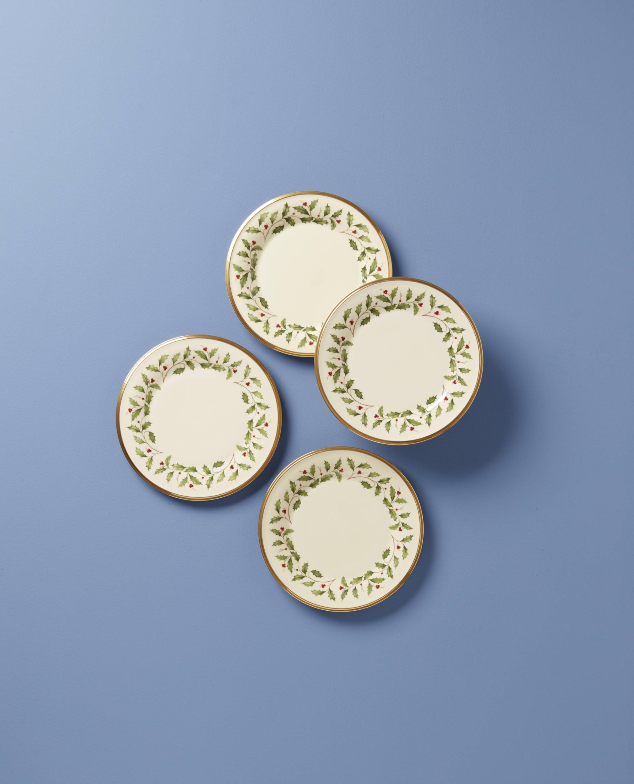 Lenox porcelain salad plate with dishwasher-safe convenience.
