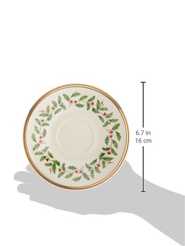 Dishwasher-safe Lenox porcelain tea saucer ready for hosting.