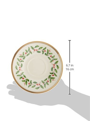Dishwasher-safe Lenox porcelain tea saucer ready for hosting.