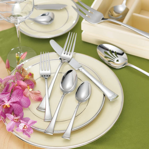 Lenox Portola serving spoon and pierced spoon for entertaining.