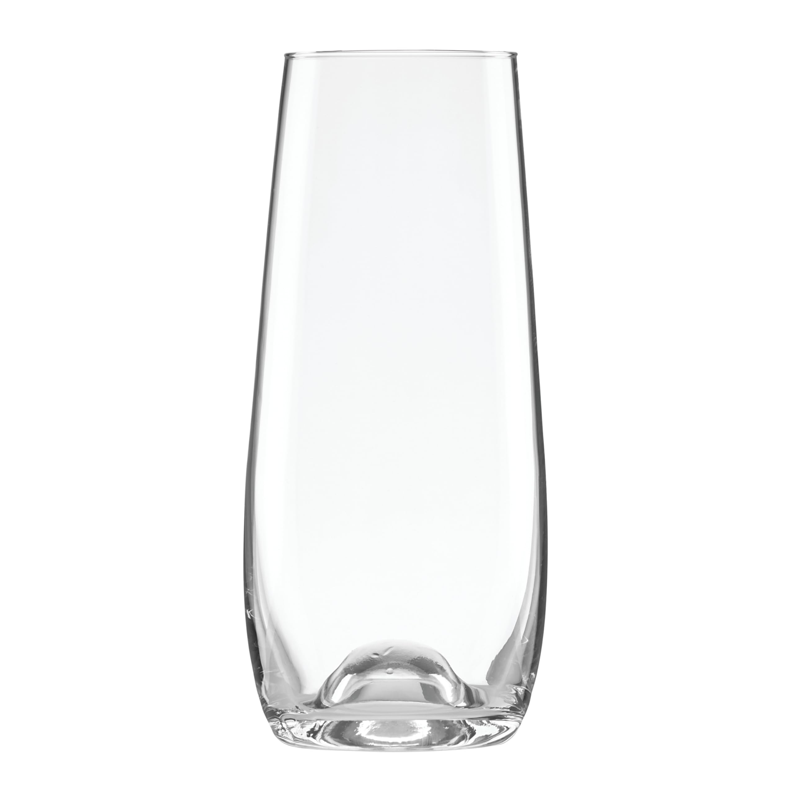 Lenox Tuscany Classics stemless flute set side view with pour, highlighting easy handling