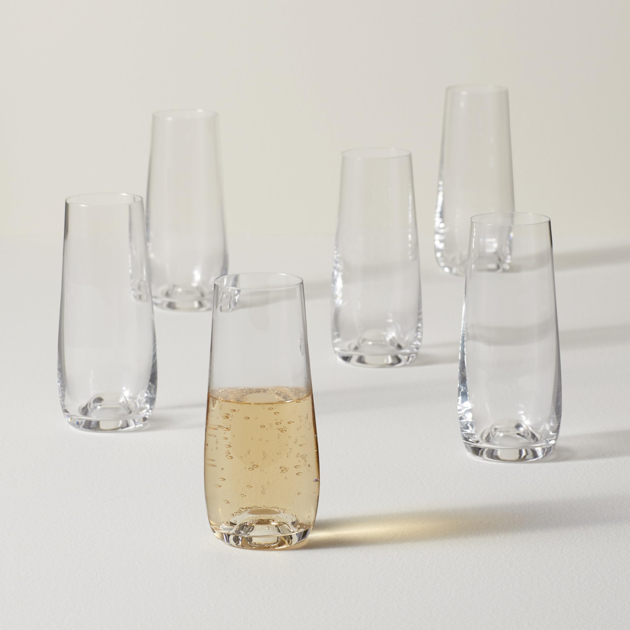Lenox Tuscany Classics stemless flute set value pack, six glasses for celebrations