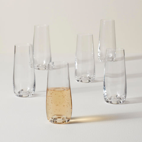 Lenox Tuscany Classics stemless flute set value pack, six glasses for celebrations