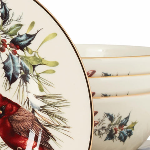 Lenox Winter Greetings dinner plates complement holiday tables with durable porcelain.