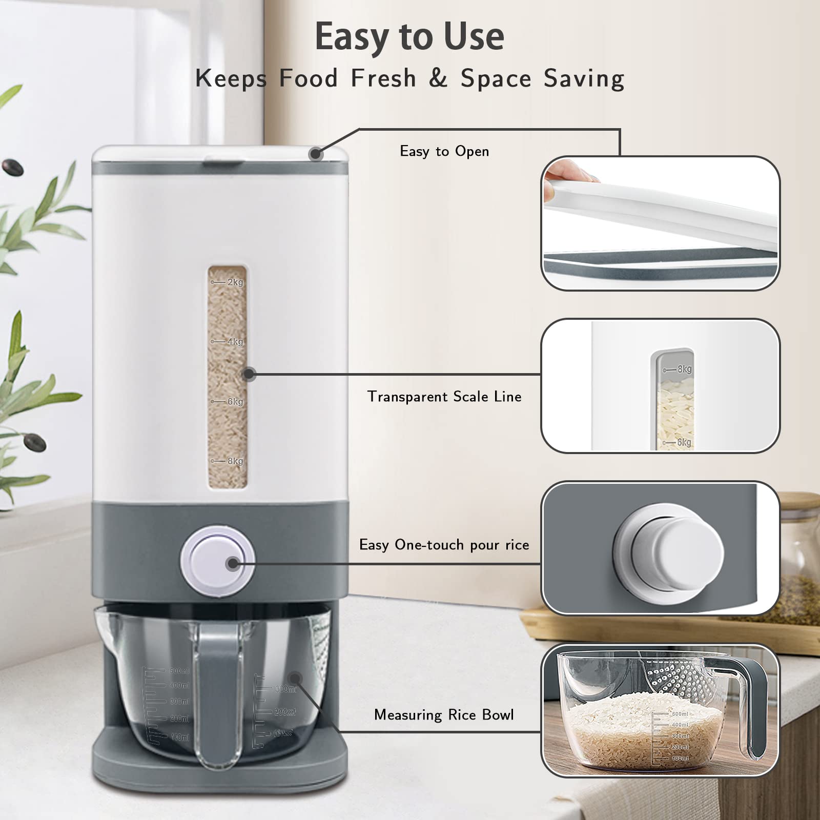 Lenwi built-in Fresh Box helps deter pests and keep grains pristine