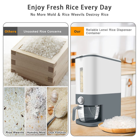 Lenwi grey kitchen design fits counter while keeping dry foods organized