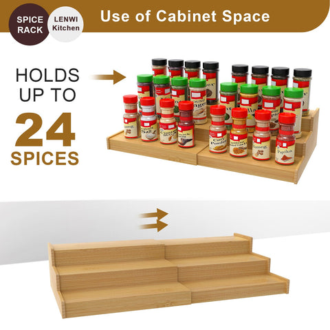 Lenwi Spice Rack installed in a cabinet or pantry for organized storage.