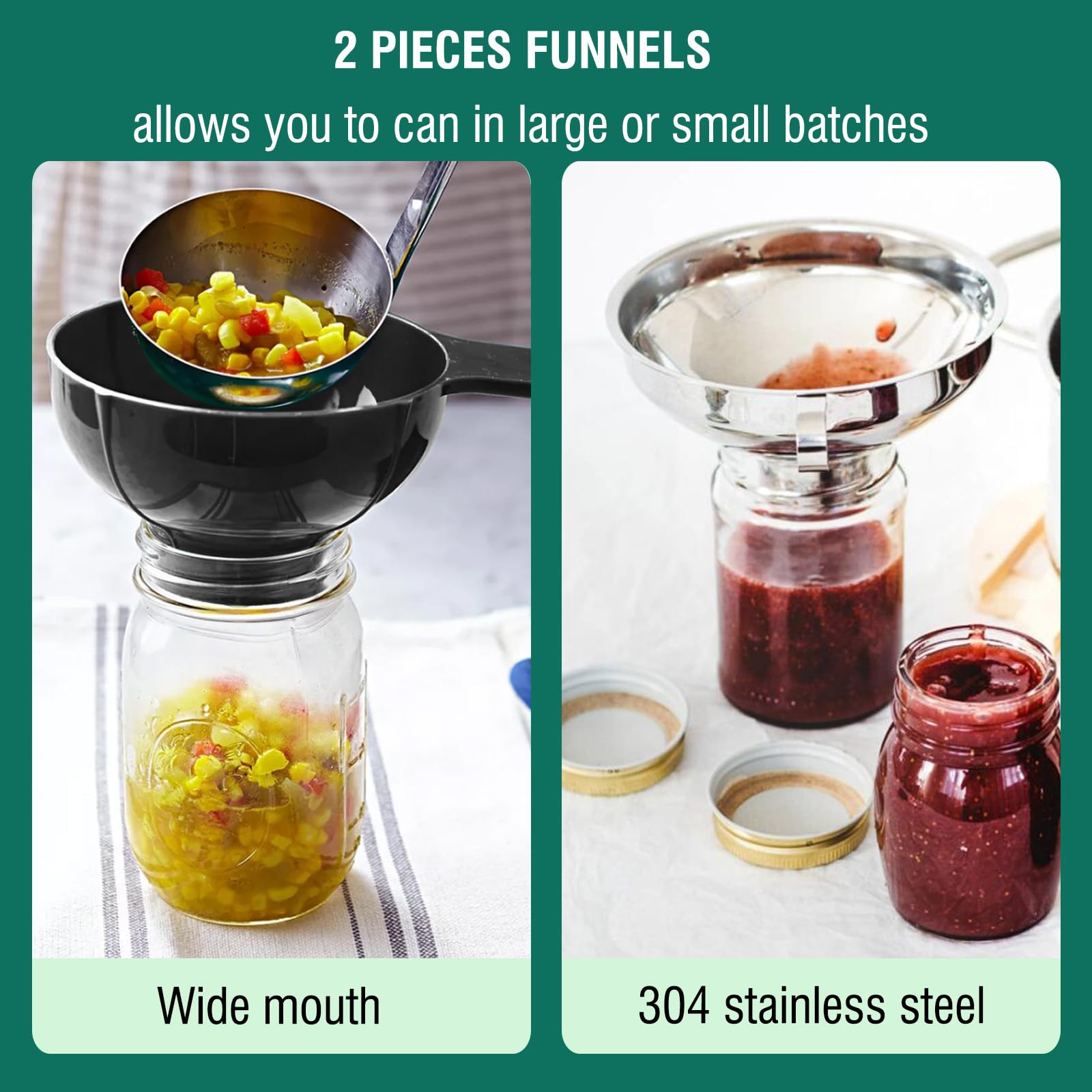 LEONICE canning ladle for smooth, even jar filling.