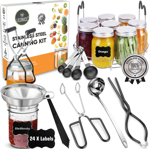 LEONICE canning rack for safe jar handling in hot water bath
