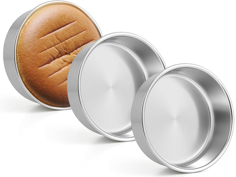 Leonyo 6inch small cake pans round set of 3 for even baking and easy release.